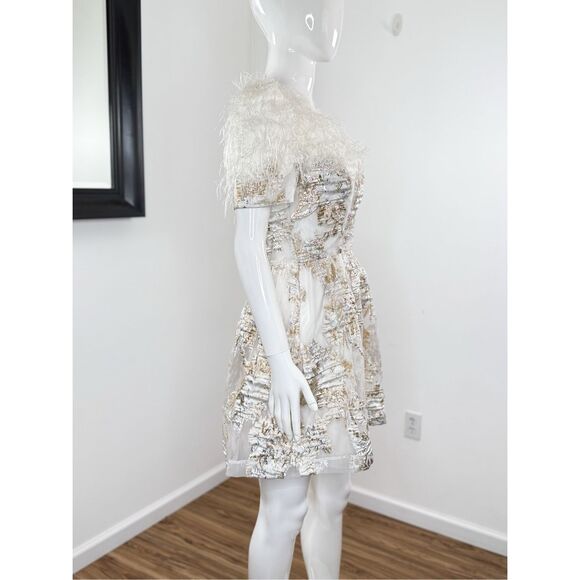 Black Halo White and Gold Mini Dress - Picture 9 of 10